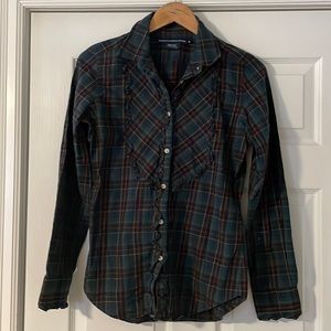 Ralph Lauren Sport plaid shirt with front bib detailing, size 10.